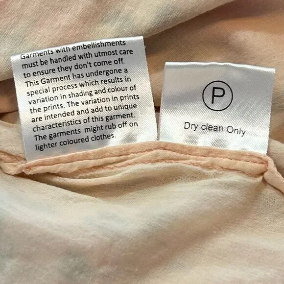 Rococo Sand Mimi Wrap Pink Dress Long Ruffle Puff Sleeve Size Medium - Picture 11 of 13